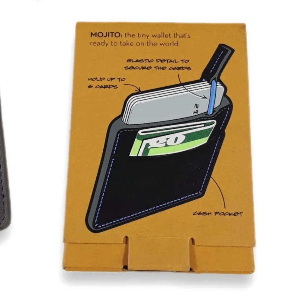 Wallet Men Vegan Leather Mojito Cash Card Holders Slim Travel Accessories Wallet